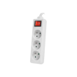 Lanberg Cable Power Strip 3M 3X French Outlets with Switch, Quality-Grade Copper PS1-03E-0300-W
