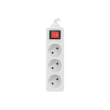 Lanberg Cable Power Strip 3M 3X French Outlets with Switch, Quality-Grade Copper PS1-03E-0300-W