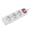 Lanberg Cable Power Strip 3M 3X French Outlets with Switch, Quality-Grade Copper PS1-03E-0300-W