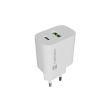 Natec Ribera USB Charger 1X USB-A + 1X USB-C 20W, White