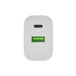Natec Ribera USB Charger 1X USB-A + 1X USB-C 20W, White