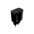 Natec Ribera USB Charger 1X USB-A + 1X USB-C 20W, Black