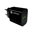 Natec Ribera USB Charger 1X USB-A + 1X USB-C 20W, Black