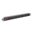 Lanberg Power Distribution unit (PDU) 19" 1U 16A 2M 4x C19 6x IEC C13 Sockets C20 PDU-04I1906I-0200-C20-BK