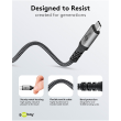 Goobay USB-C Cable, USB4, 1.8 m, bBack/Silver USB-C to USB-C