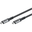 Goobay USB-C Cable, USB4, 1.8 m, bBack/Silver USB-C to USB-C