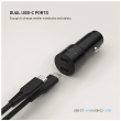 Fixed Dual USB-C Car Charger, 65W, PD 3.0