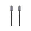 Fixed Braided Cable USB-C/USB-C, 2m, USB4 gen2 20Gbps, 4K 60Hz, 240W FIXDBP-CC2-GR