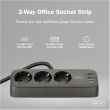 Digitus 3-way office socket strip with 2x USB-A and 1x USB-C connections DA-70625