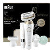 Braun Silk-épil 9 Flex SkinSpa SES9-481 3D Epilator, Wet & Dry, White/Gold Braun