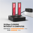 AXAGON USB-C 20Gbps docking station for 2× M.2 NVMe SSD with disk cloning function without PC ADSA-M2C22L