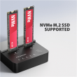 AXAGON USB-C 20Gbps docking station for 2× M.2 NVMe SSD with disk cloning function without PC ADSA-M2C22L