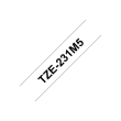 Brother TZE231M5 Black on white Laminated tape