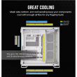 Corsair PC Case | 6500X Dual Chamber | White/Satin Gray Aluminum | Mid-Tower | Power supply included