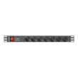 Lanberg | Power Distribution unit (PDU) 19" 1U 10A 2M 7X Schuko Outlets | PDU-07F-0200-IEC-BK