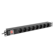 Lanberg Power Distribution unit (PDU) 19" 1U 16A 2m 8X Schuko oulets | PDU-08F-0200-BK
