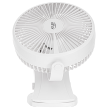 Adler Rechargeable Clip-on Desk Fan | AD 7342 | Table Fan | White | Diameter 15.5 cm | Number of spe