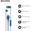 Sony Earbuds | IER‑EX15C | Wired | In-ear | Microphone | Blue