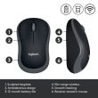 Logitech M185 Belaidė pelė, RF Wireless, 1000 DPI, Juoda/Pilka
