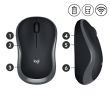 Logitech M185 Belaidė pelė, RF Wireless, 1000 DPI, Juoda/Pilka