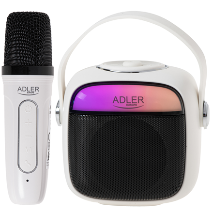 Adler Karaoke Speaker With Microphone | AD 1199W | Bluetooth | White | Portable | Wireless connectio