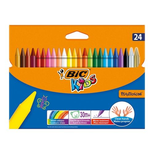 BIC Vaškinės spalvotos kreidelės WAX CRAYON 24 spalvų rinkinys 8297721