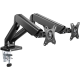 Goobay Desk Mount Double Monitor Mount with Gas Spring Swivel, Tilt, Rotation – 4