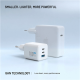 Fixed GaN Network Charger Mini with 2xUSB-C and USB output, PD support, 100 W, – 4