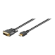 Goobay DVI-D/HDMI cable, gold-plated DVI-D male Single-Link (18+1 pin) HDMI male