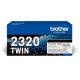 Brother TN2320 Twin-pack Black Toners (bk = 2,600 Pages/cartridge)
