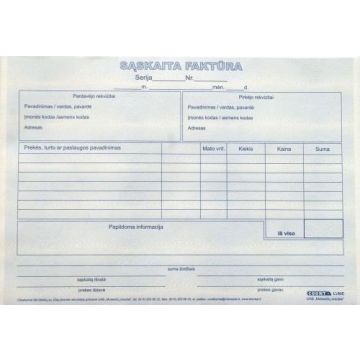 Sąskaita faktūra, A5, 2x50  0720-042