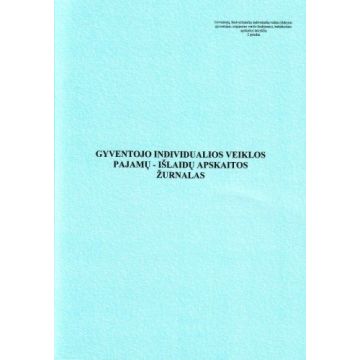 Gyventojų individualios veiklos pajamų-išlaidų apskaitos žurnalas, A4 (24)  0720-064