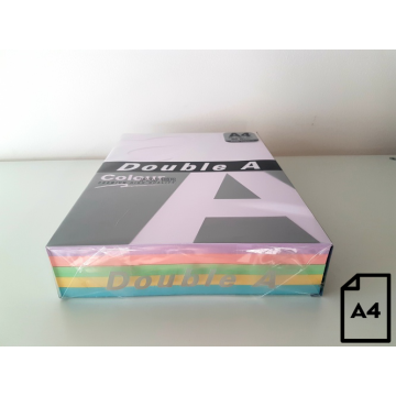 Spalvotas popierius Double A, 80g, A4, 500 lapų, Rainbow 3, 5 spalvų