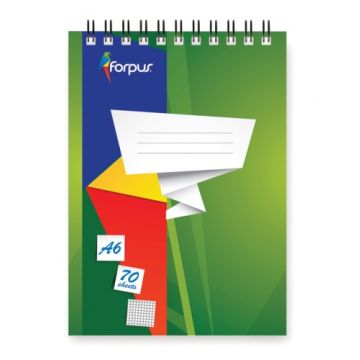 Bloknotas su spirale Forpus, A6/70, langeliais