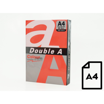 Spalvotas popierius Double A, 80g, A4, 500 lapų, Red