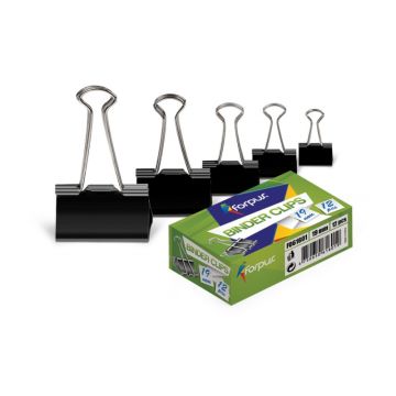 Spaustukai Forpus, 19mm, juodi 12vnt