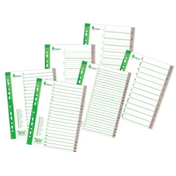 Skiriamieji lapai Forpus, A4, 1-12 skaičiai, plastikiniai
