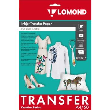 Termopernešimo popierius Lomond Thermotransfer Inkjet Paper A4, 50 lapų, šviesiems audiniams