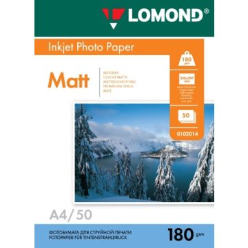 Fotopopierius Lomond Photo Inkjet Paper Matinis 180 g/m2 A4, 50 lapų
