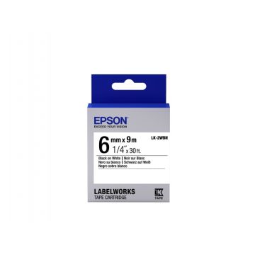Epson LK-2WBN (C53S652003) Ženklinimo juostelė, Standard, Black on White, 6mm 9m