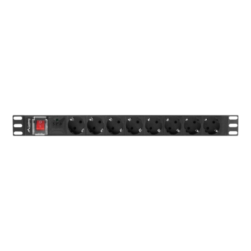Lanberg Power Distribution unit (PDU) 19" 1U 16A 2m 8X Schuko oulets