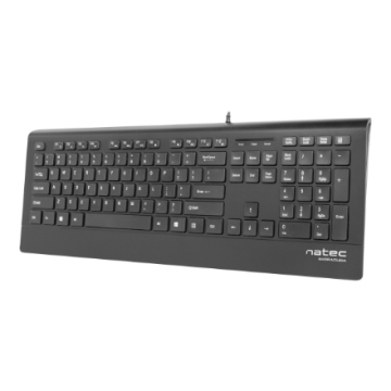 Natec Keyboard, Barracuda, US Layout, Slim Standard Wired