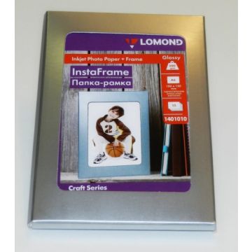 Fotopopierius Lomond Photo Inkjet Paper Blizgus 200 g/m2 10x15, 15 sheets + InstaFrame Silver Window