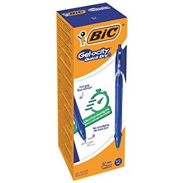 Bic Gelinis rašiklis Gel-Ocity Quick Dry, mėlynas, pakuotėje 12 vnt. 498303