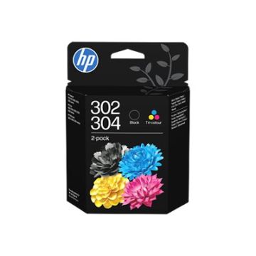 HP 302/304 Tri-color/Black Ink Crtg 2-Pk