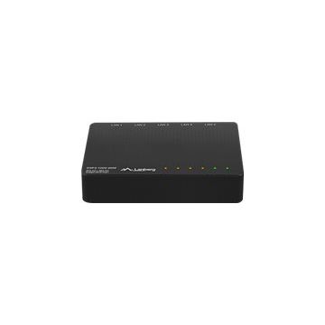 LANBERG switch PoE desktop 5-port 1GB