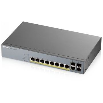 Zyxel Networks Gs1350-12hp, 12 Port Managed Cctv Poe Switch, Long Range, 130W