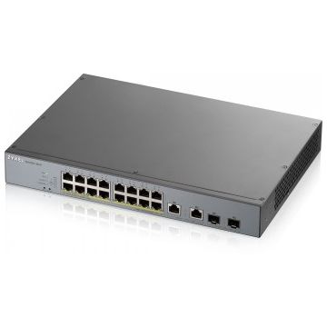 Zyxel Networks Gs1350-18hp, 18 Port Managed Cctv Poe Switch, Long Range, 250W