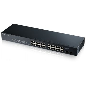 Zyxel Networks GS1900-24 V2, 24-port Gbe L2 Smart Switch, Rackmount, Fanless
