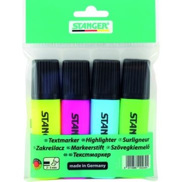 Stanger Teksto žymekliai 1-5 mm, 4 spalvų rinkinys 180009000